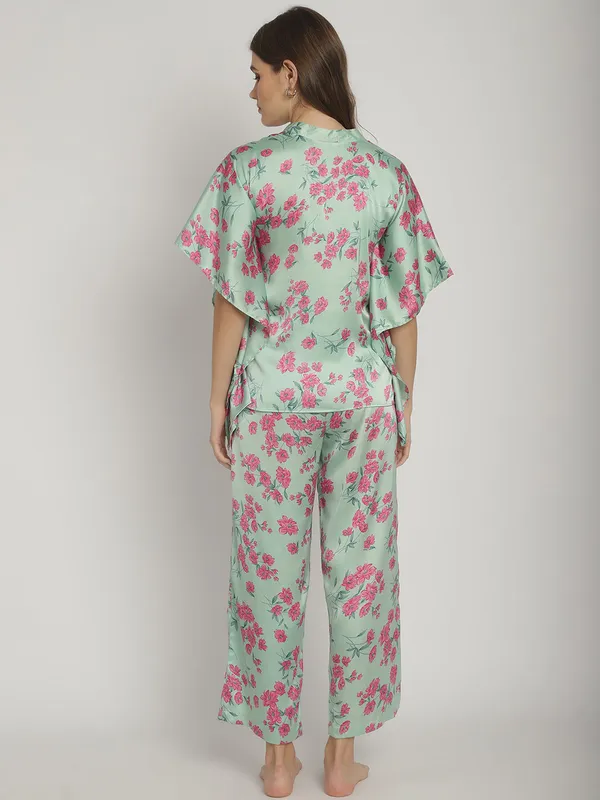 Green_Floral_Printed_Kaftan_for_Women_Top_With_Pants