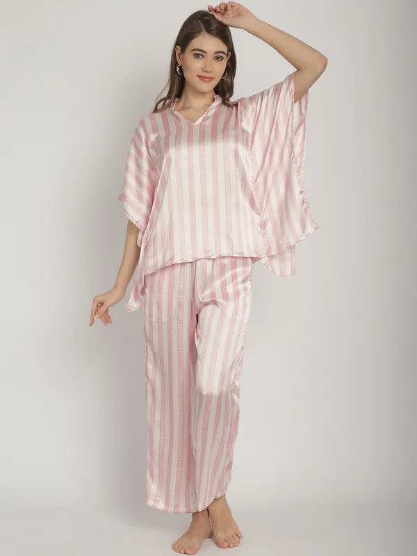 Pink_Stripes_Printed_Kaftan_for_Women_Top_With_Pants