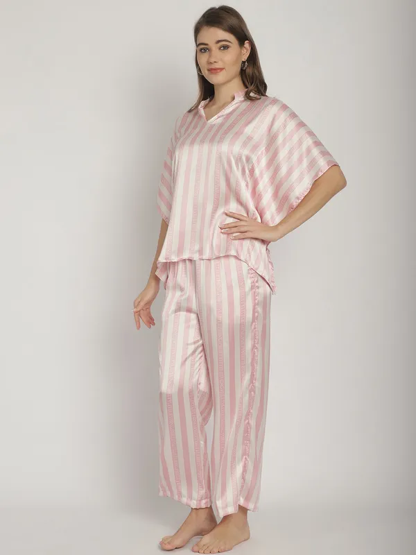 Pink_Stripes_Printed_Kaftan_for_Women_Top_With_Pants