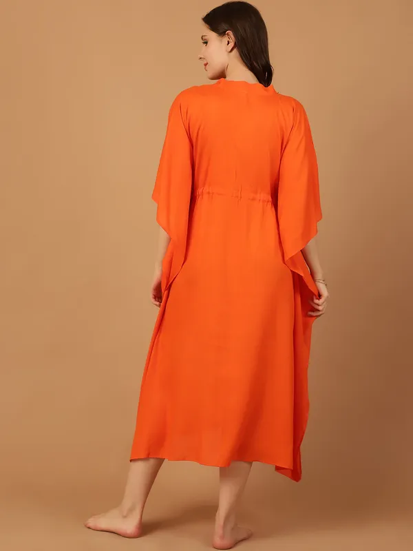 Orange_Solid_Kaftan_for_Women