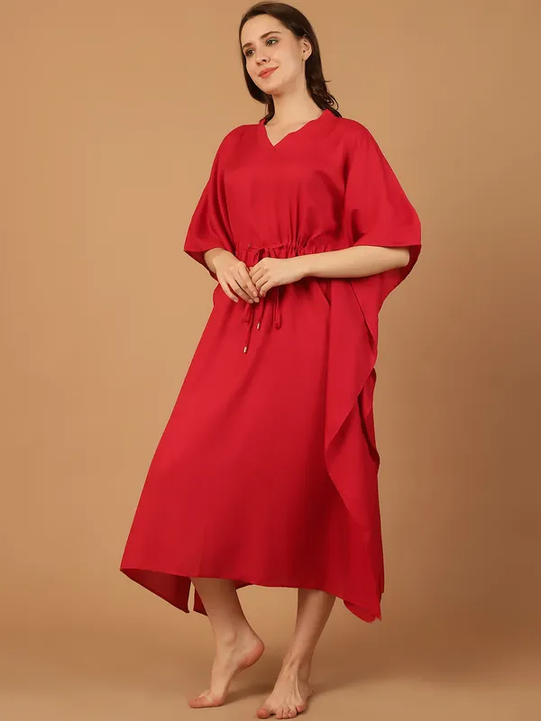 Red_Solid_Kaftan_for_Women