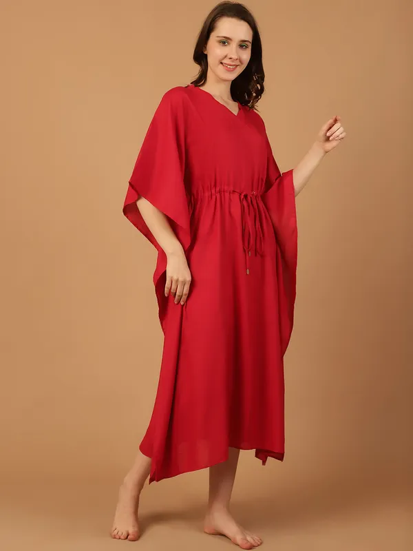 Red_Solid_Kaftan_for_Women