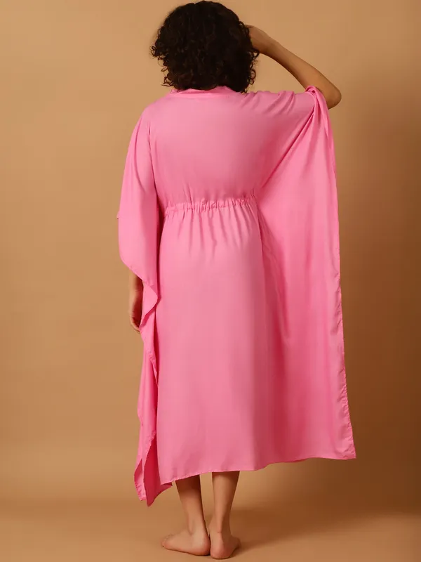 Pink_Solid_Kaftan_for_Women