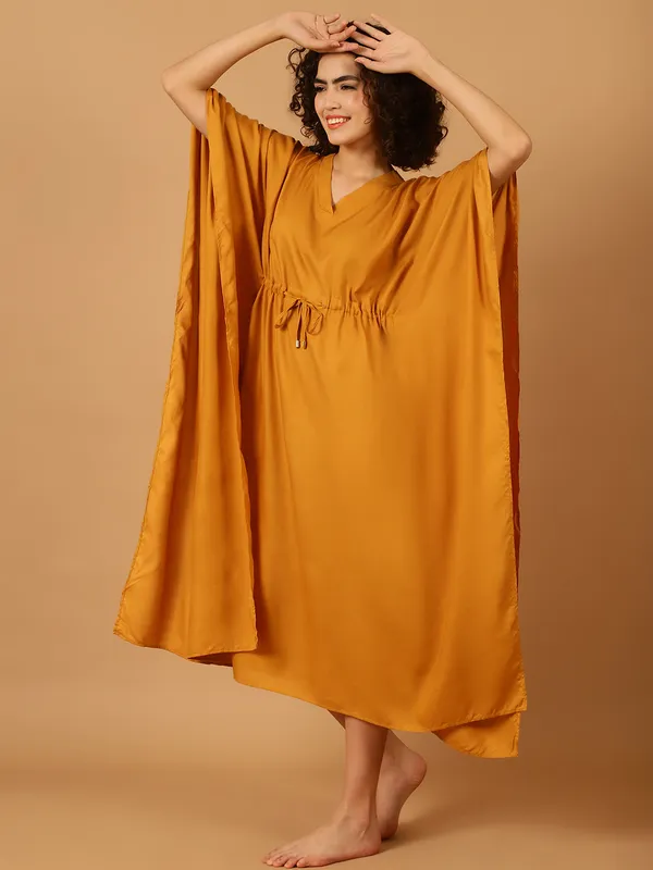 Mustard_Solid_Kaftan_for_Women