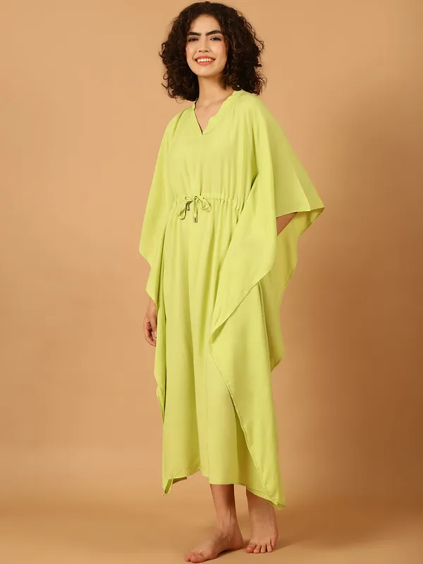 Lime_Green_Solid_Kaftan_for_Women
