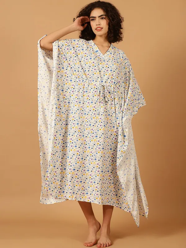 White_Floral_Printed_Kaftan_for_Women