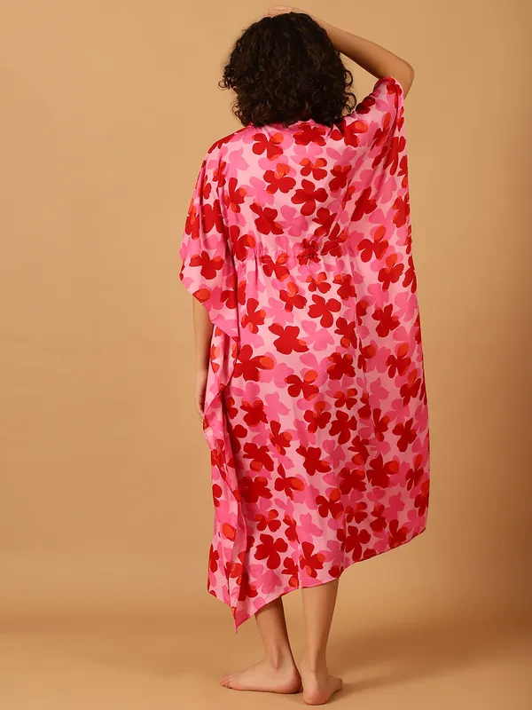 Red_&_Pink_Floral_Printed_Kaftan_for_Women