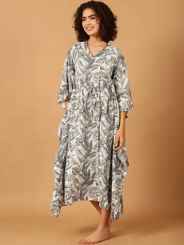 Grey_Tropical_Printed_Kaftan_for_Women