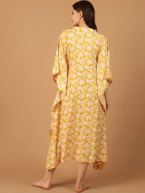 Yellow_Tropical_Printed_Kaftan_for_Women