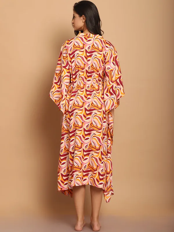 Peach_Abstract_Printed_Kaftan_for_Women