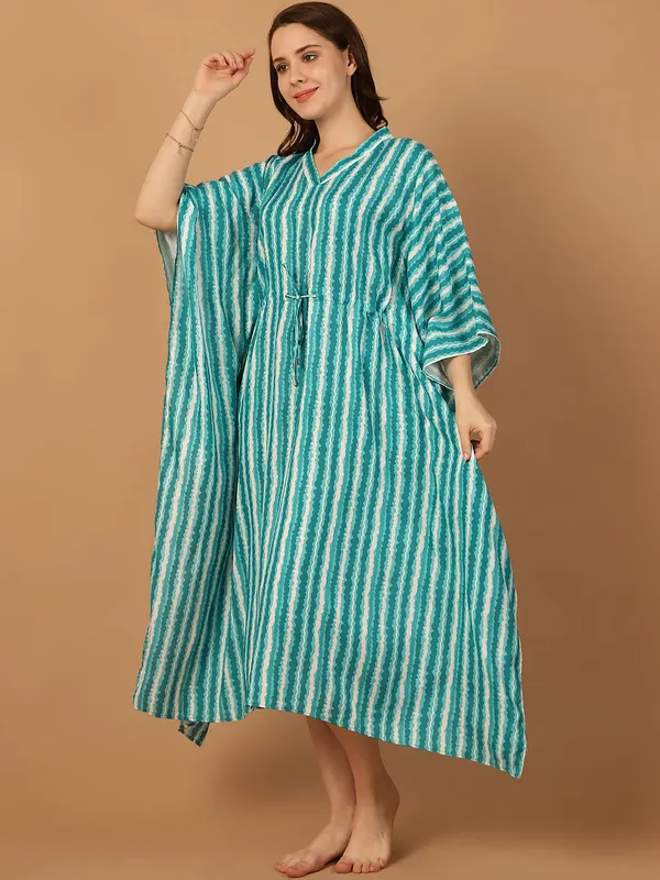 Blue_&_White_Stripped_Kaftan_for_Women