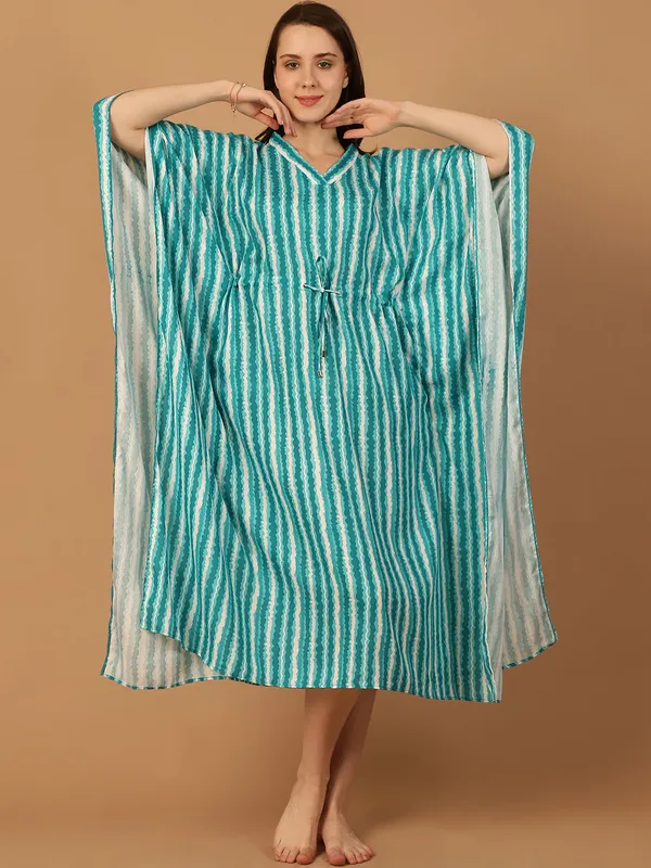 Blue_&_White_Stripped_Kaftan_for_Women