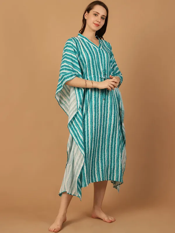 Blue_&_White_Stripped_Kaftan_for_Women