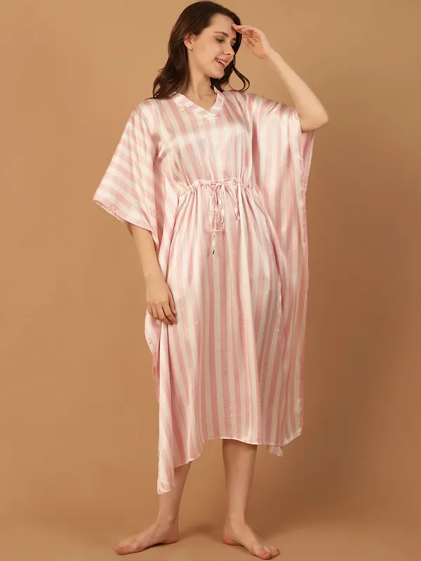 Pink_&_White_Stripped_Kaftan_for_Women