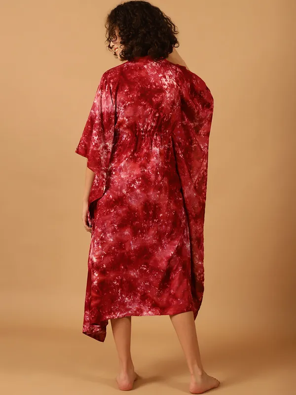 Maroon_Tie_&_Dye_Printed_Kaftan_for_Women
