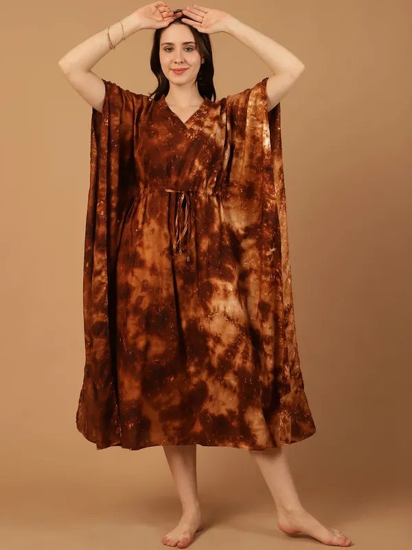 Brown_Tie_&_Dye_Printed_Kaftan_for_Women