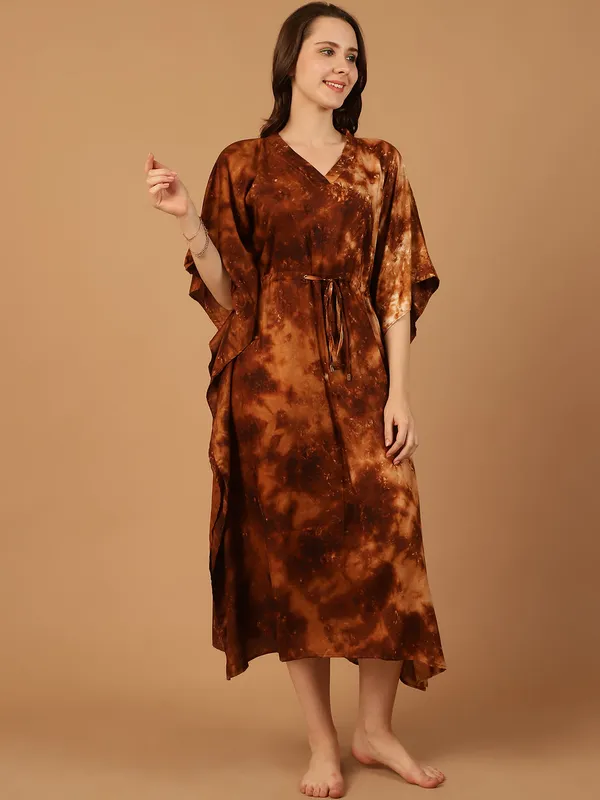 Brown_Tie_&_Dye_Printed_Kaftan_for_Women