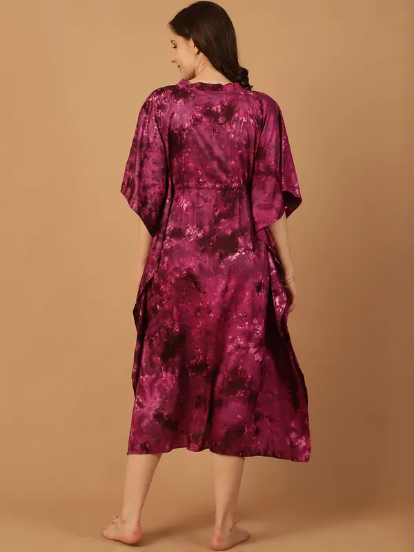 Wine_Tie_&_Dye_Printed_Kaftan_for_Women