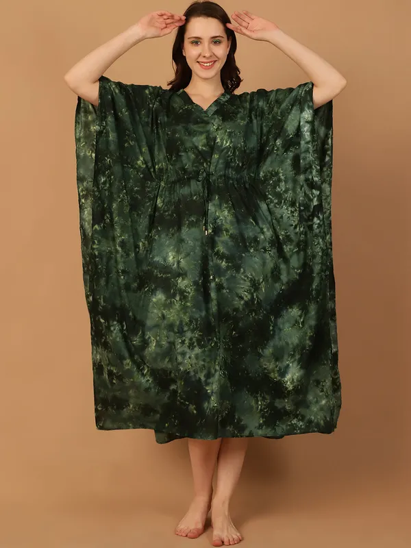 Green_Tie_&_Dye_Printed_Kaftan_for_Women