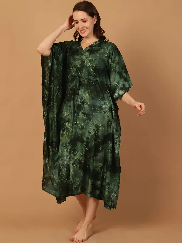 Green_Tie_&_Dye_Printed_Kaftan_for_Women