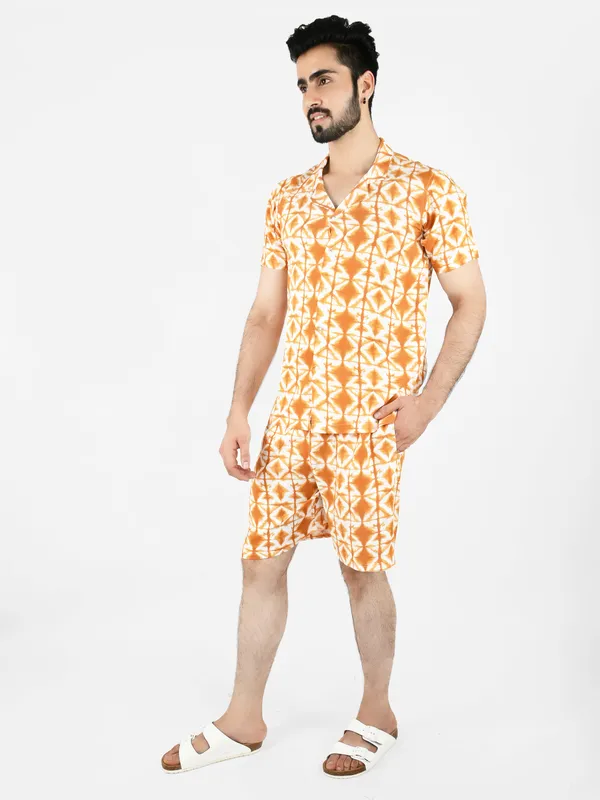Mustrad_Geometric_Printed_Shirt_With_Shorts_Co-Ords