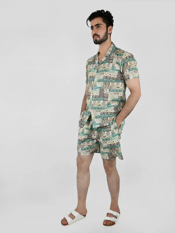 Green_&_White_Geometric_Printed_Co-Ord_Set