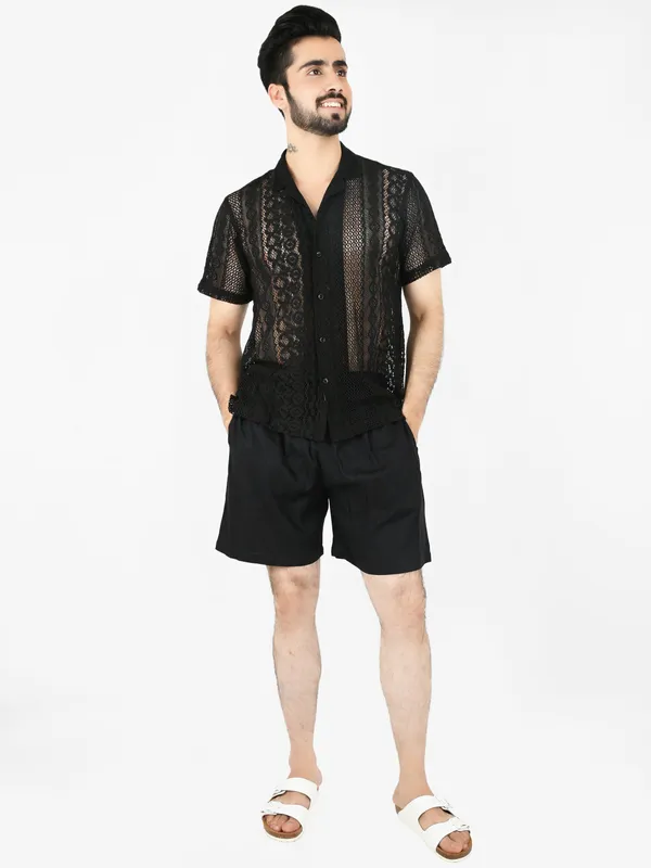 Black_Floral_Lace_&_Shorts_Co-Ord_Set_for_Men