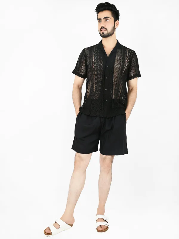 Black_Floral_Lace_&_Shorts_Co-Ord_Set_for_Men