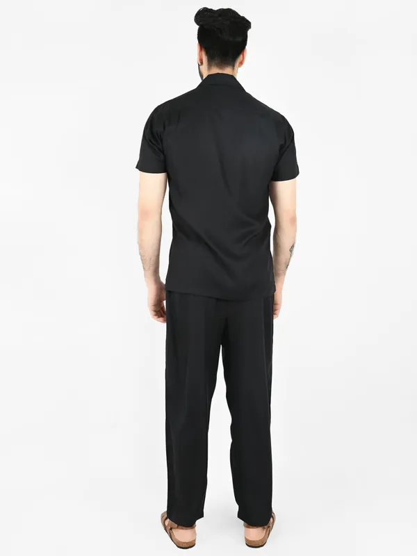 Black_Solid_Co-Ord_Set_regular_fit_Shirt_with_Pant_for_Men