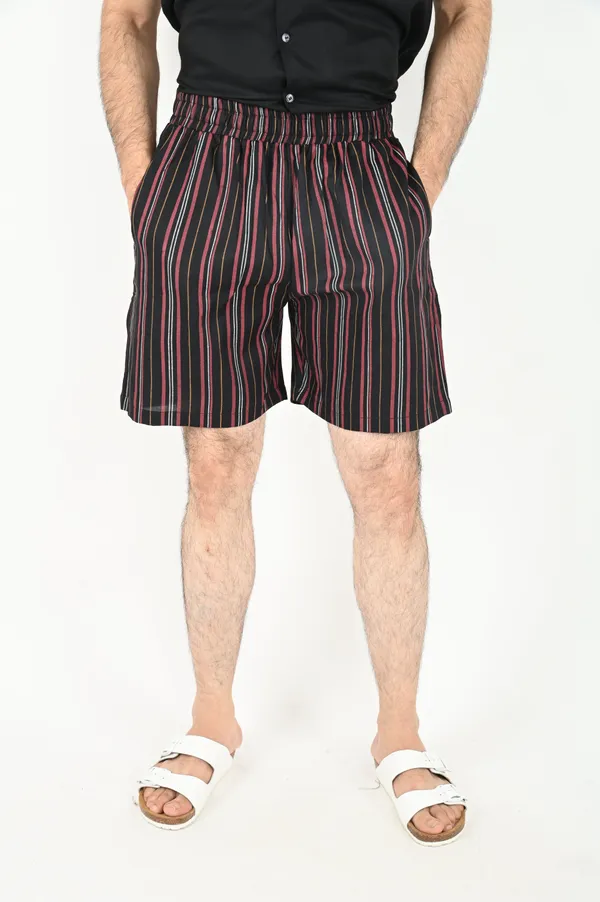 Men_Red_Vertical_Stripes_Printed_Shorts