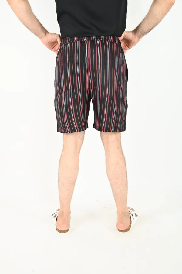 Men_Red_Vertical_Stripes_Printed_Shorts