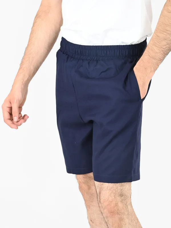 Men_Navy_Solid_Printed_Shorts