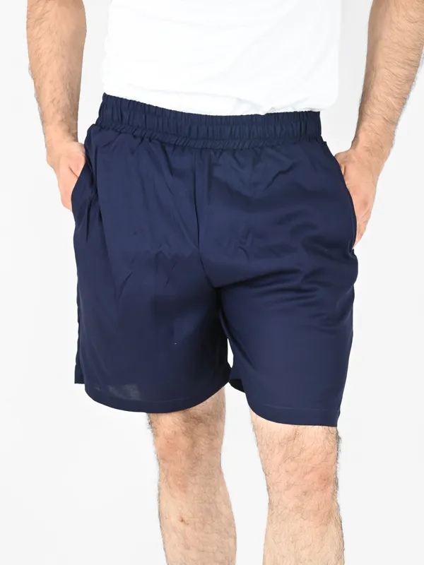 Men_Navy_Solid_Printed_Shorts