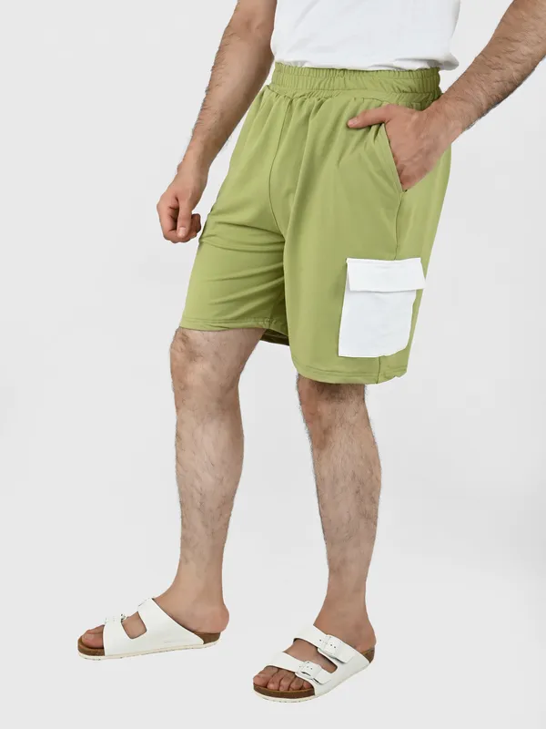 Green_&_White_Lounge_Shorts__For_Men