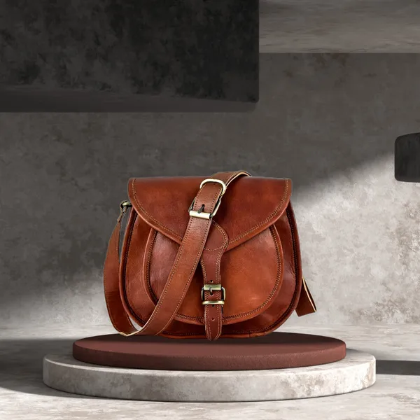 Brown_Leather_Litchi_Sling_Bag_For_Women