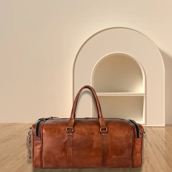 Brown_Leather_Square_Duffle_Travel_Bag_