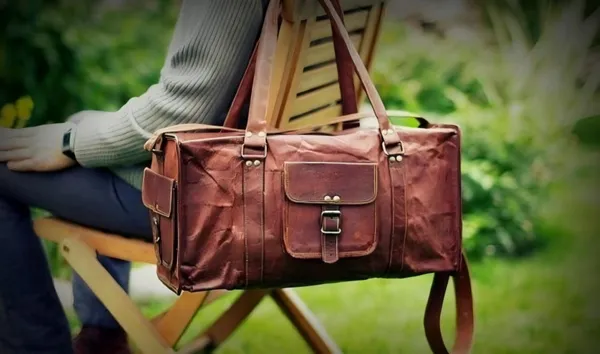 Brown_Leather_Square_Duffle_Travel_Bag_