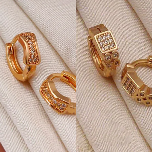 Gold_Huggies_Decorative_Copper_Hoops_With_Architectural_Cutouts_And_Shimmering_Accents_Earrings_For_Women_And_Girl