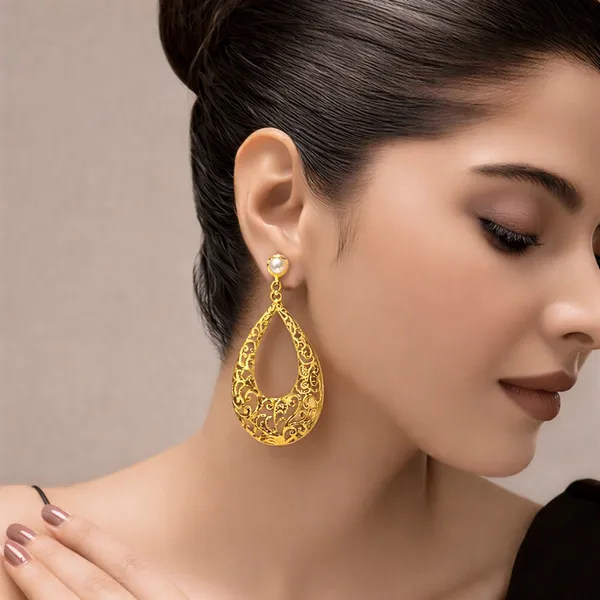 Gold_Plated_Teardrop_Filigree_Drop_Elegant_Brass_Jewellery_Earrings_For_Women_And_Girl
