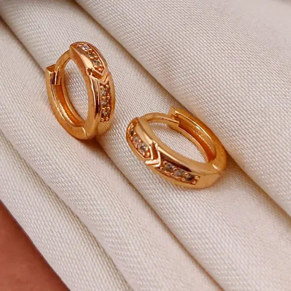 Gold_Sparkling_Cubic_Zirconia_Huggie_Hoop_In_Polished_Brass_Small_Tone_Leverback_Hoops_Earrings_For_Women_And_Girl