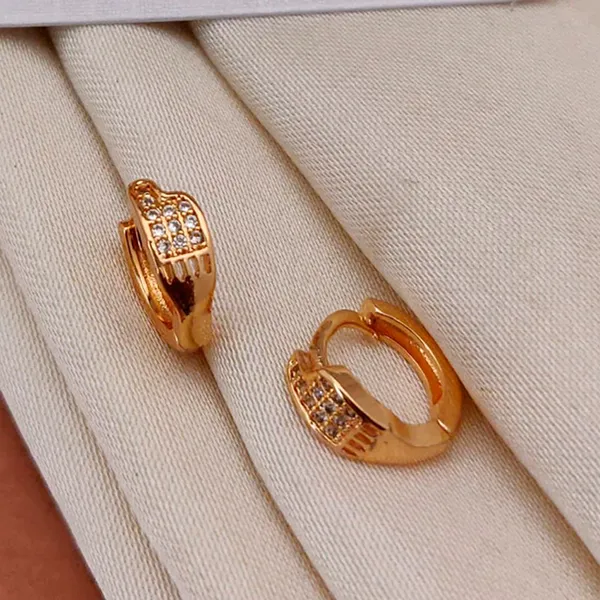 Gold_Sparkling_Cubic_Zirconia_Huggie_Hoop_In_Polished_Brass_Small_Tone_Leverback_Hoops_Earrings_For_Women_And_Girl