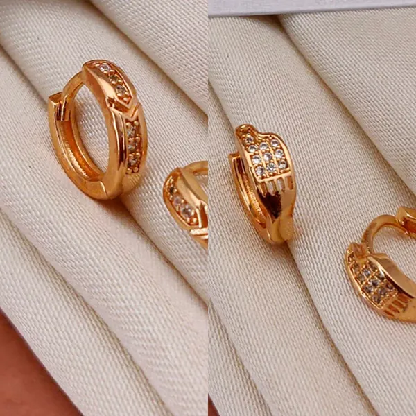 Gold_Sparkling_Cubic_Zirconia_Huggie_Hoop_In_Polished_Brass_Small_Tone_Leverback_Hoops_Earrings_For_Women_And_Girl