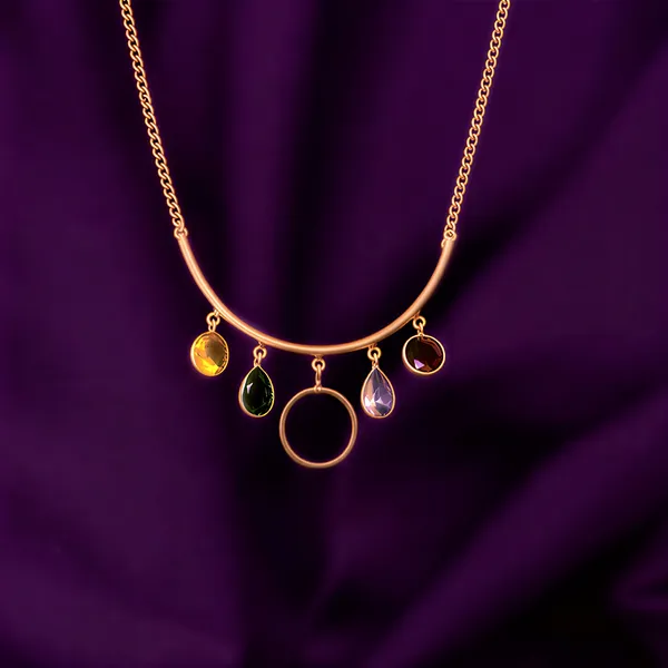 Gold_Gemstone_Arc_In_Polished_Brass_Bohemian_Curved_Bar_With_Teardrop_Jewels_And_Halo_Charm_Hasli_For_Women_And_Girl
