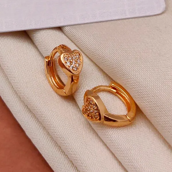 Gold_Vintage_Style_Copper_Huggie_Intricate_Filigree_Cutout_Hoops_With_Sparkling_Crystal_Center_Row_Earrings_For_Women_And_Girl
