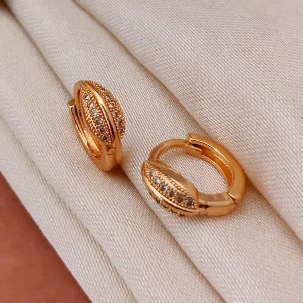 Gold_Starburst_Copper_Huggie_Sparkling_Crystal_Sunray_Tone_Small_Hoop_Earrings_For_Women_And_Girl