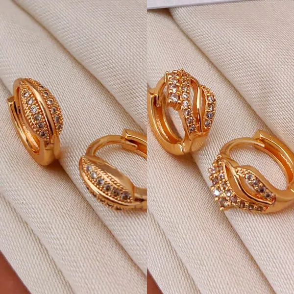 Gold_Starburst_Copper_Huggie_Sparkling_Crystal_Sunray_Tone_Small_Hoop_Earrings_For_Women_And_Girl