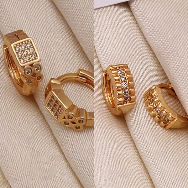 Gold_Dainty_Copper_Huggie_Hoop_Warm_Tone_Small_Click_Latch_Hoops_With_Sparkling_Crystal_Inlay_Earrings_For_Women_And_Girl