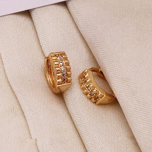 Gold_Dainty_Copper_Huggie_Hoop_Warm_Tone_Small_Click_Latch_Hoops_With_Sparkling_Crystal_Inlay_Earrings_For_Women_And_Girl
