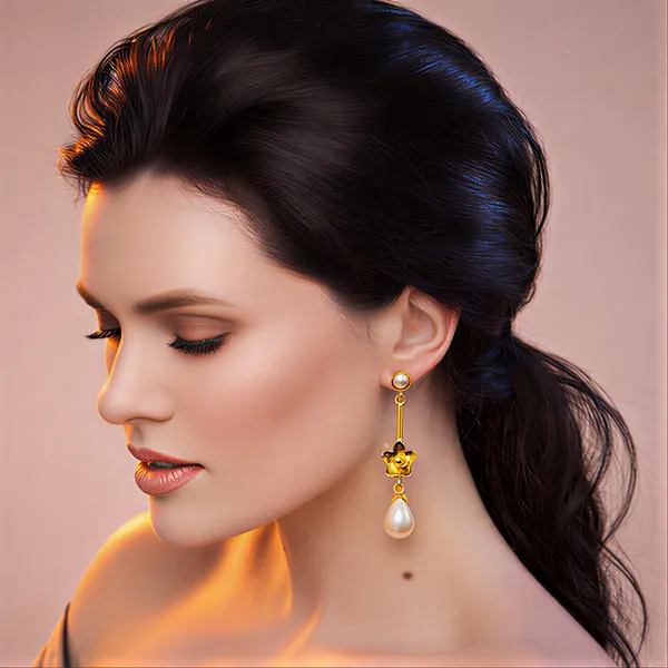 Gold_Plated_Pearl_Drop_Floral_Design_Brass_Material_Elegant_Party_Wear_Jewellery_Earrings_For_Women_And_Girl