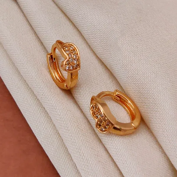 Gold_Geometric_Grid_Copper_Huggie_Sparkling_Crystal_Pavé_Tone_Small_Hoop_Earrings_For_Women_And_Girl